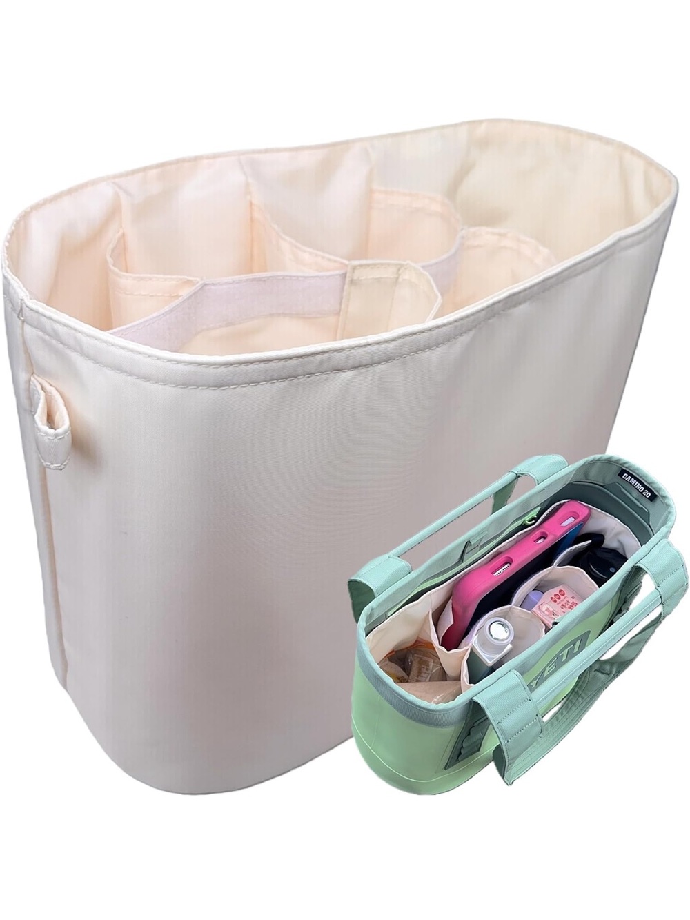 Yeti Cream and Mint Tote Organizer Insert